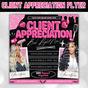 Client Appreciation Flyer, Client Appreciation Sale Flyer, Book Now Flyer, Hairstylist Flyer Nail Lash Tech, Wigs Braid Flyer Canva Template