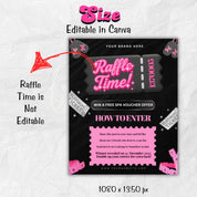 Editable Raffle Flyer Template for Giveaways & Contests | DIY Beauty Salon Promotion | Canva Flyer Design Kit | Business Event Marketing