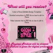 Black and Pink Acuity Scheduling Template for Hair Stylists, Lash Techs and MUAs, Hairstylist Scheduling Website, DIY Booking Site Canva