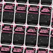 Black & Pink Monthly Availability Calendar Instagram Story,Instagram Story Schedule Template,Available Appointments Calendar,Canva Editable