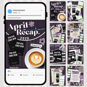 Bookstagram Monthly Reading Recap Templates, Book Review Instagram Posts, Cozy Post for Book Lovers, Authors & Bloggers Social Media Content