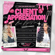 Client Appreciation Flyer, Client Appreciation Sale Flyer, Book Now Flyer, Hairstylist Flyer Nail Lash Tech, Wigs Braid Flyer Canva Template