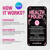 35+ Booking Policy Templates, Editable Booking Policies For Instagram Story, Canva Booking Policy For Lash, Nail, Hair, Cancellation Policy