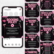 35+ Booking Policy Templates, Editable Booking Policies For Instagram Story, Canva Booking Policy For Lash, Nail, Hair, Cancellation Policy