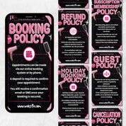 35+ Booking Policy Templates, Editable Booking Policies For Instagram Story, Canva Booking Policy For Lash, Nail, Hair, Cancellation Policy