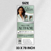 Editable Book Launch Banner Template, Meet the Author Retractable Pop Up Banner, Book Launch Welcome Sign, Canva Author Event Party Banner