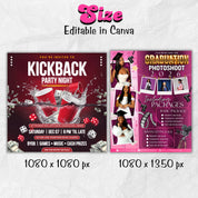 Mega Graduation Flyer Bundle, Graduation invitation Flyer, Class of 2026 Celebration Flyer, Graduation Booking Flyer,Canva Senior grad flyer