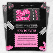 Editable Raffle Flyer Template for Giveaways & Contests | DIY Beauty Salon Promotion | Canva Flyer Design Kit | Business Event Marketing