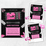 Editable Raffle Flyer Template for Giveaways & Contests | DIY Beauty Salon Promotion | Canva Flyer Design Kit | Business Event Marketing