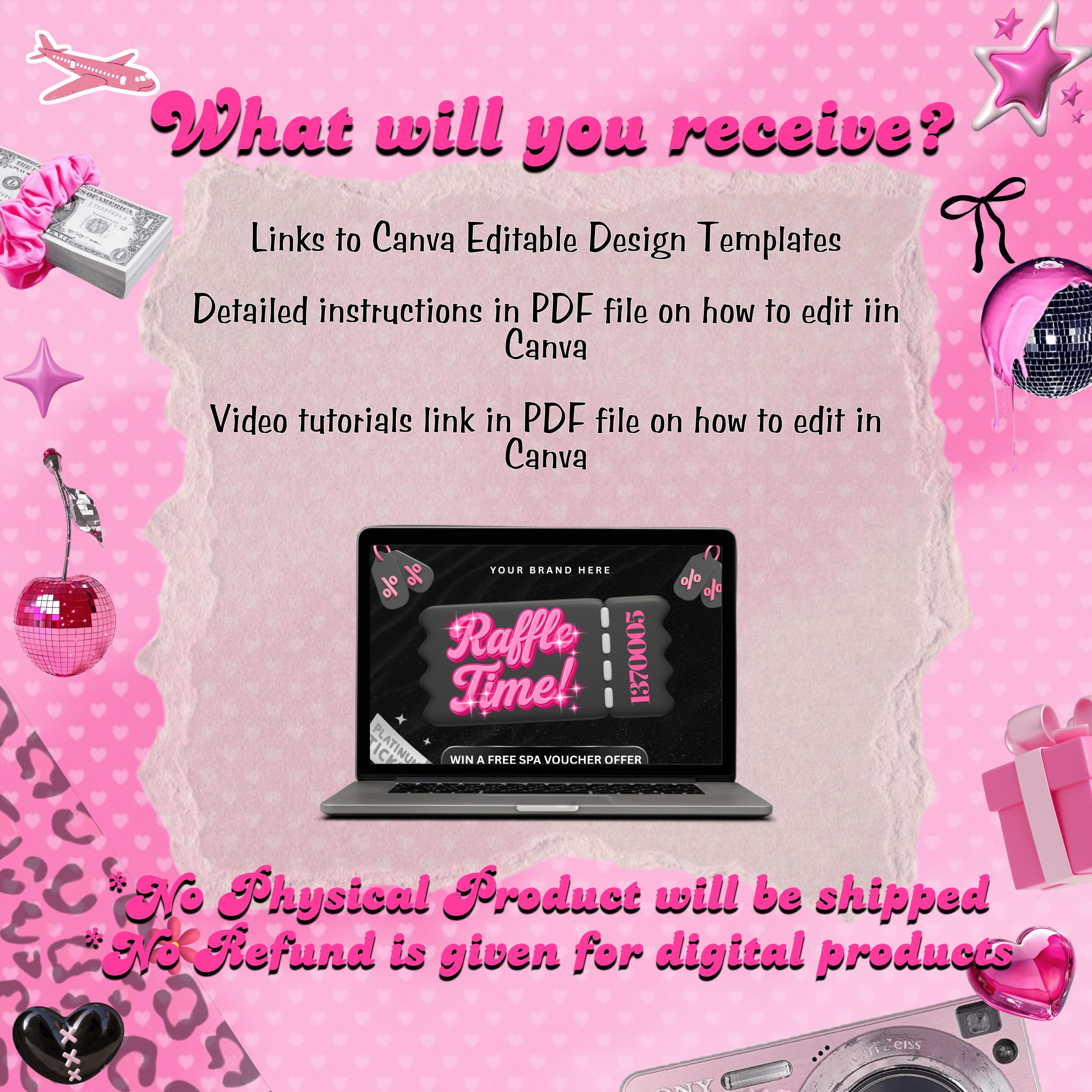 Editable Raffle Flyer Template for Giveaways & Contests | DIY Beauty Salon Promotion | Canva Flyer Design Kit | Business Event Marketing