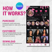Black And Pink Instagram Business Card Template,Hair Stylist Business Card,Business Card Design For Lash,NailTech,Braids,Wigs,Canva Template