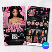 Black And Pink Instagram Business Card Template,Hair Stylist Business Card,Business Card Design For Lash,NailTech,Braids,Wigs,Canva Template