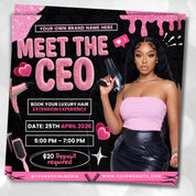 Meet The Ceo Flyer, Appointment Available Flyer, Book Now Flyer, Hairstylist Flyer Nail Lash Tech, Wigs Braid Flyer Canva Template