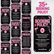 35+ Booking Policy Templates, Editable Booking Policies For Instagram Story, Canva Booking Policy For Lash, Nail, Hair, Cancellation Policy