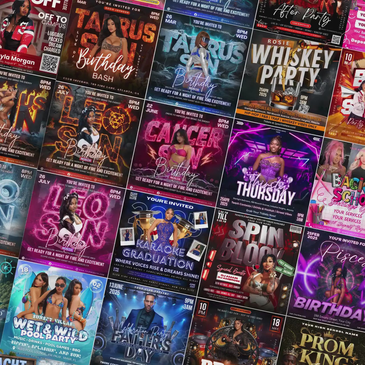 Party Flyers Bundle, Club Party Flyers