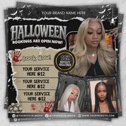 Spooktober Hair Salon Price List & October Hair Special Flyer - Perfect for Halloween Bookings!