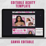 Pink and White Acuity Scheduling Template for Hair Stylists, Lash Techs and MUAs