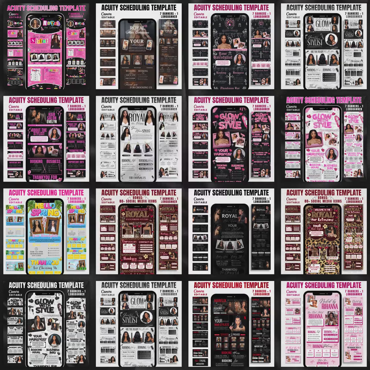 Acuity Scheduling Template Bundle for Hair Stylists, Lash Techs and MUAs