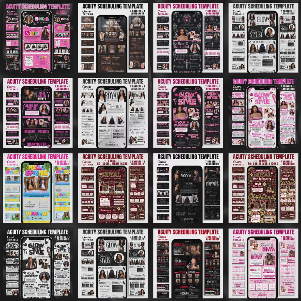 Acuity Scheduling Template Bundle for Hair Stylists, Lash Techs and MUAs