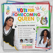 Homecoming Queen Flyer,School Campaign Flyer, Court Flyer,Google Vote for Me Flyer