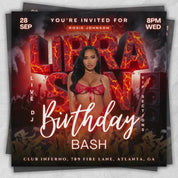 Editable Libra Birthday Flyer for Girl | Libra Zodiac Party Invitation Template | Happy Birthday Celebration Event Canva Design