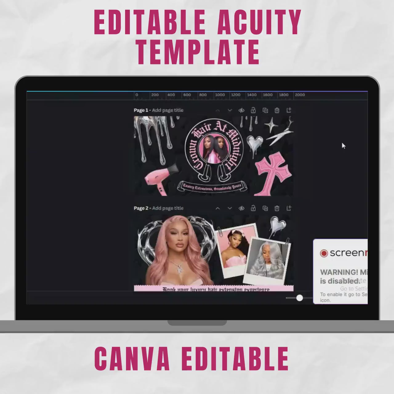 CHROME HEARTS Inspired Acuity Design, Beauty Businesses Acuity Scheduling Booking Website Template