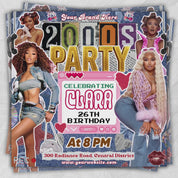 Early 2000s Party Flyer | Retro Y2K Birthday Invitation | 90s Club DJ Theme | DIY Canva Editable House Party Invite | Millennial Throwback