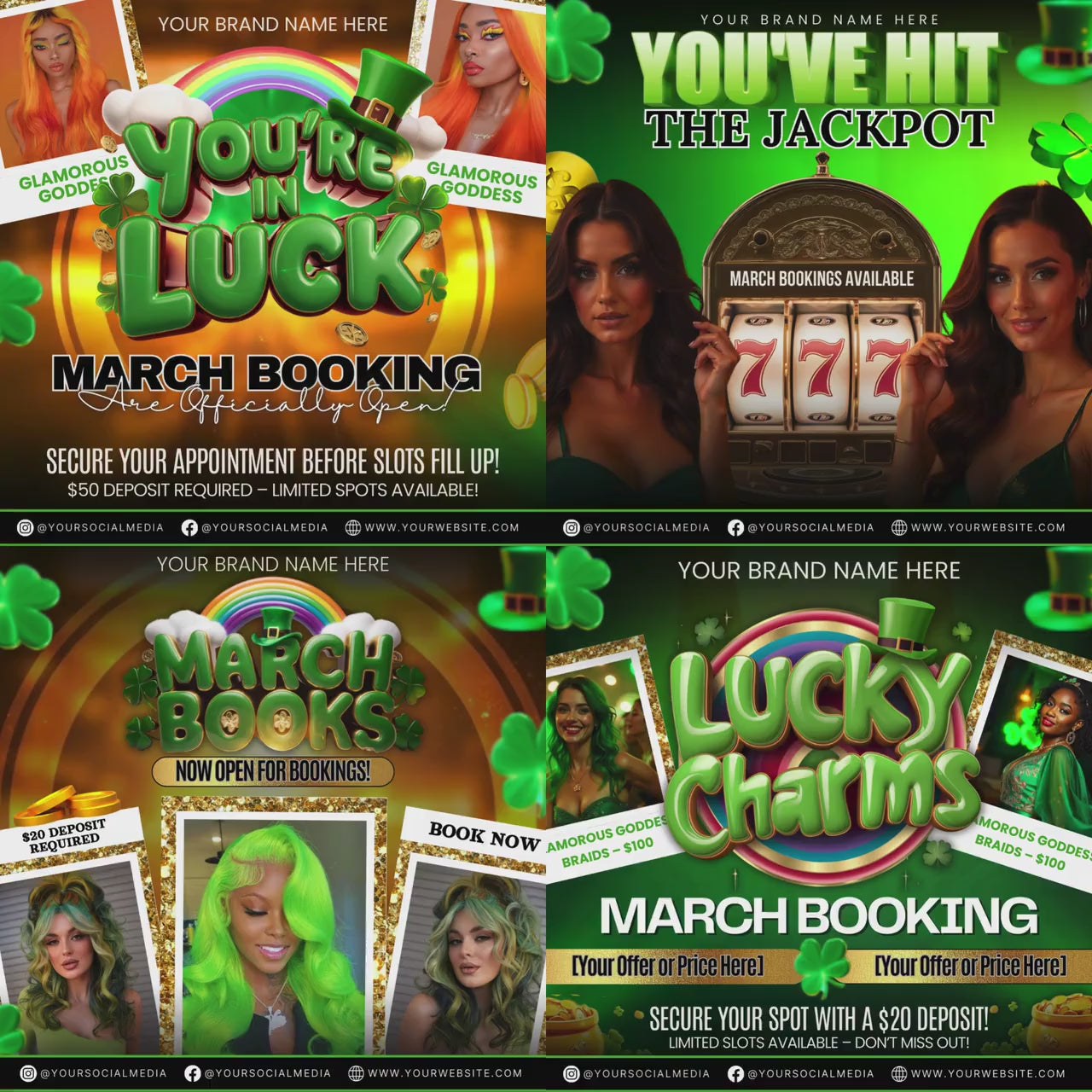 All In One Booking Flyer Bundle, Monthly Booking Flyers