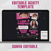 Black and Pink Acuity Scheduling Template for Hair Stylists, Lash Techs and MUAs