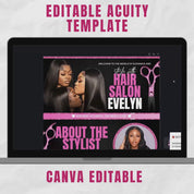 Black and Pink Acuity Scheduling Template for Hair Stylists, Lash Techs and MUAs