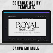 Minimalist Black and White Acuity Scheduling Template for Hair Stylists,Lash Techs & MUAs,Hairstylist Scheduling Website, Booking Site Canva
