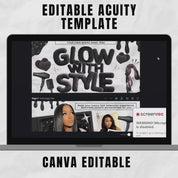 Black and White Acuity Scheduling Template for Hair Stylists, Lash Techs and MUAs