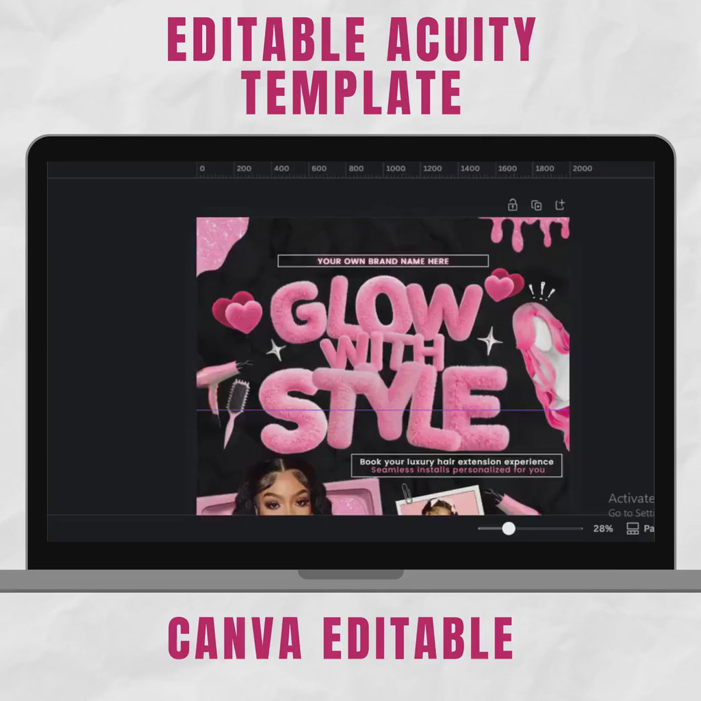 Black and Pink Acuity Scheduling Template for Hair Stylists, Lash Techs and MUAs