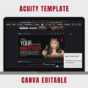 Black and Red Hairflix Acuity Scheduling Template for Hair Stylists, Lash Techs and MUAs