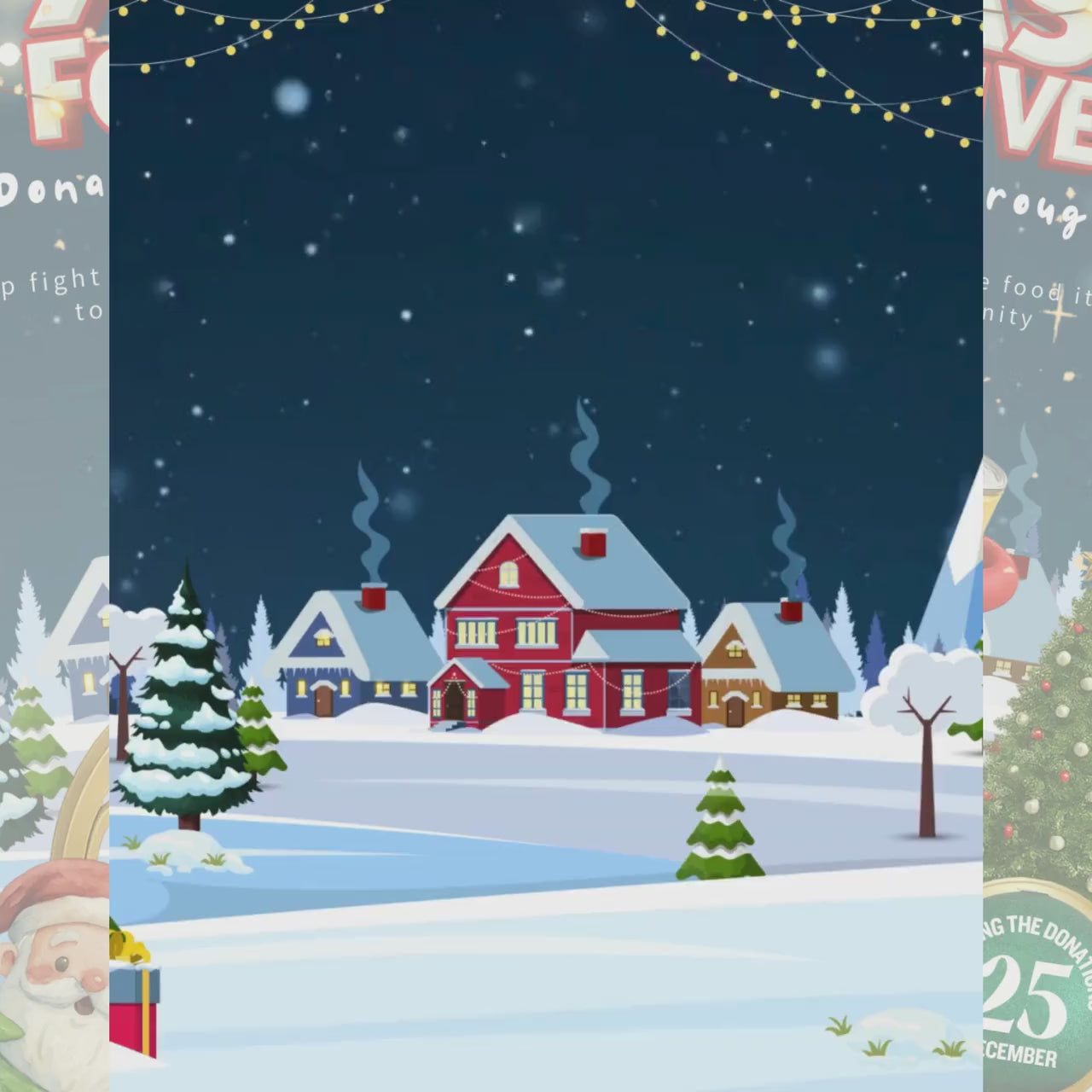 Christmas Food Drive Flyer Canva Template, Holiday Food Drive Template