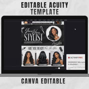 Black and Gray Acuity Scheduling Template for Hair Stylists, Lash Techs and MUAs